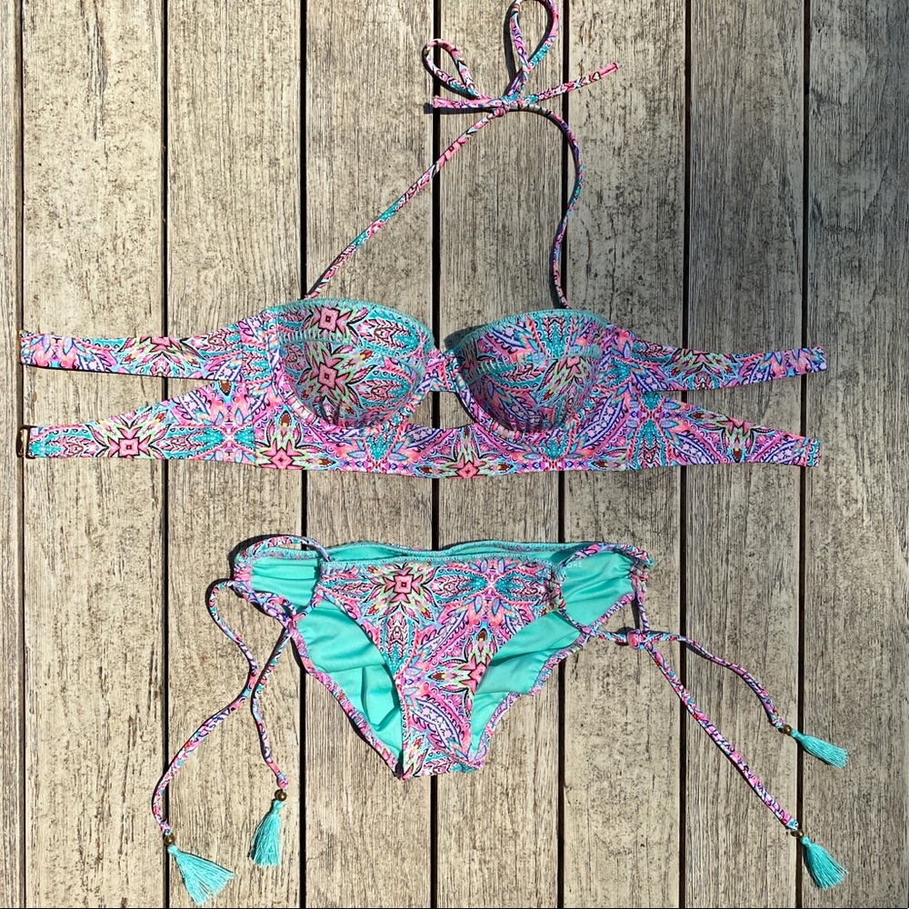 Shade and Shore Teal and Pink Bikini